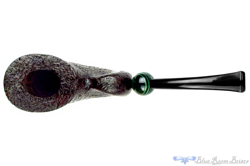 Blue Room Briar is proud to present this HS Studio Bent Sandblast Nautilus with Acrylic Estate Pipe