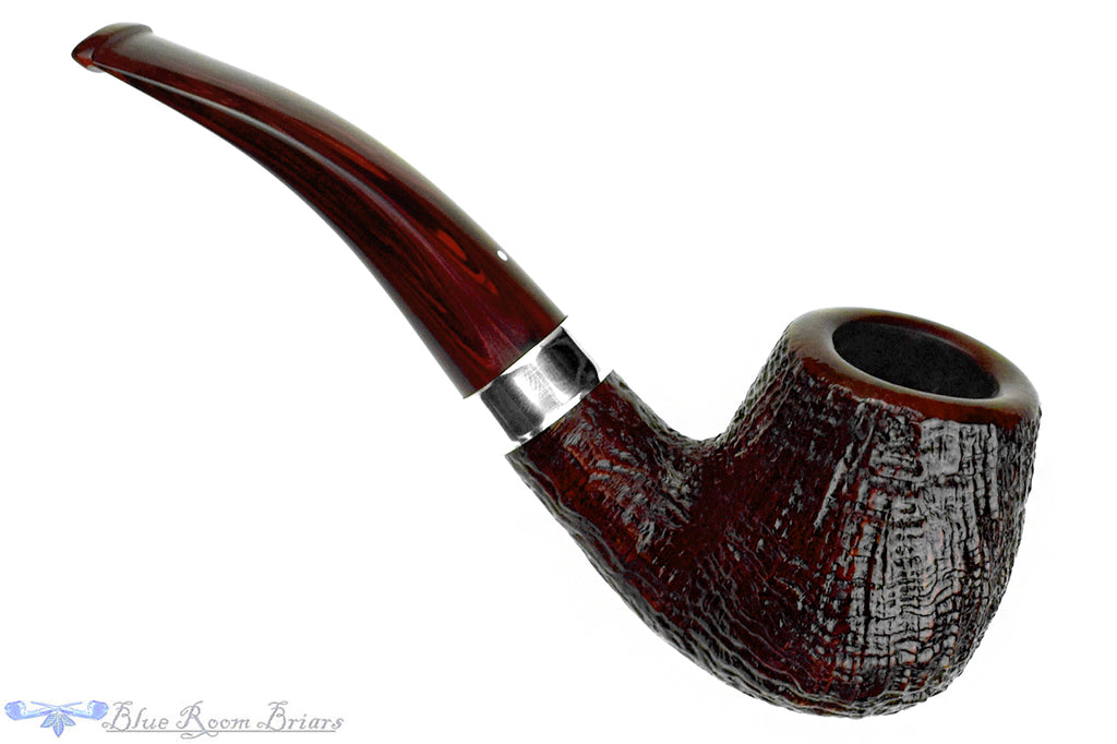 Blue Room Briars is proud to present this Dunhill Cumberland ODA 857 (1985 Make) Bent Sandblast Billiard with Silver and Brindle Estate Pipe