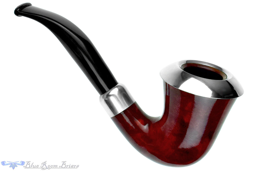 Blue Room Briar is proud to present this Rattray's Nimbus 126 Bent Calabash (9mm Filter) with Aluminum Estate Pipe