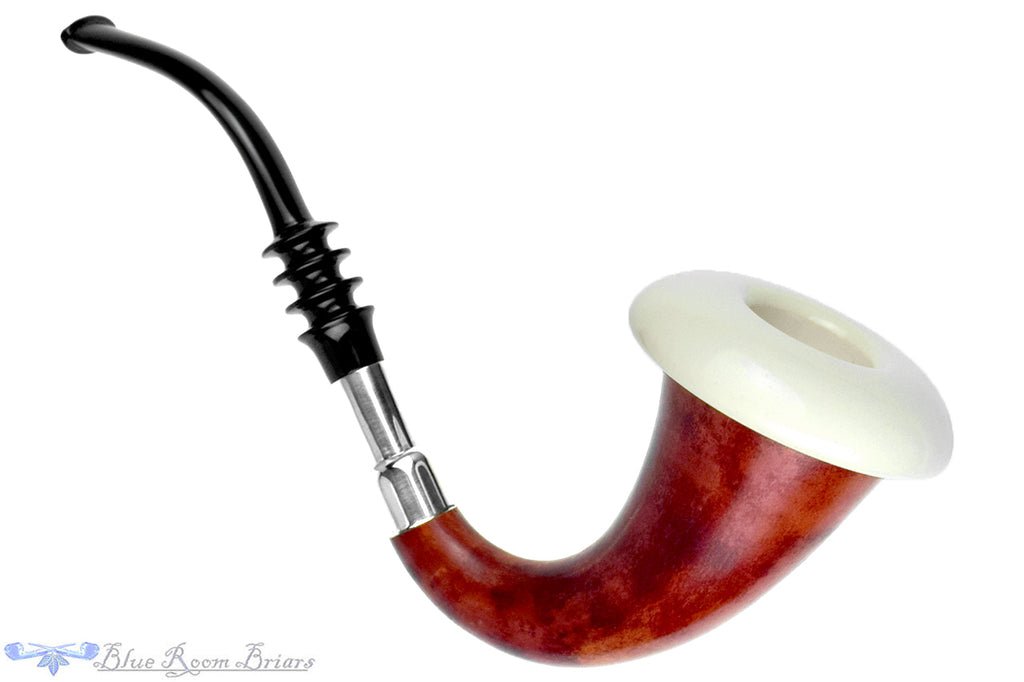 Large Calabash Gourd with Meerschaum and Silver (Unsmoked) Estate Pipe with Custom Leather Case