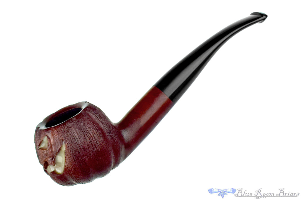 Blue Room Briars Pipe 2025 Halloween Bent Carved Glow in the Dark Jack-O'-Lantern