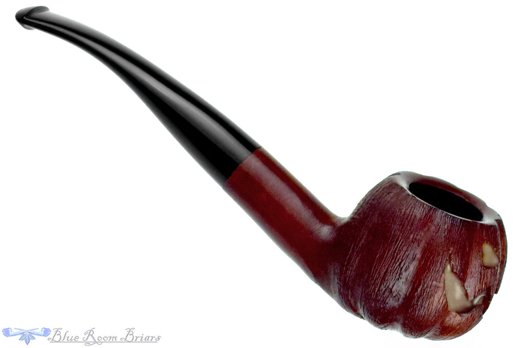 Blue Room Briars Pipe 2025 Halloween Bent Carved Glow in the Dark Jack-O'-Lantern