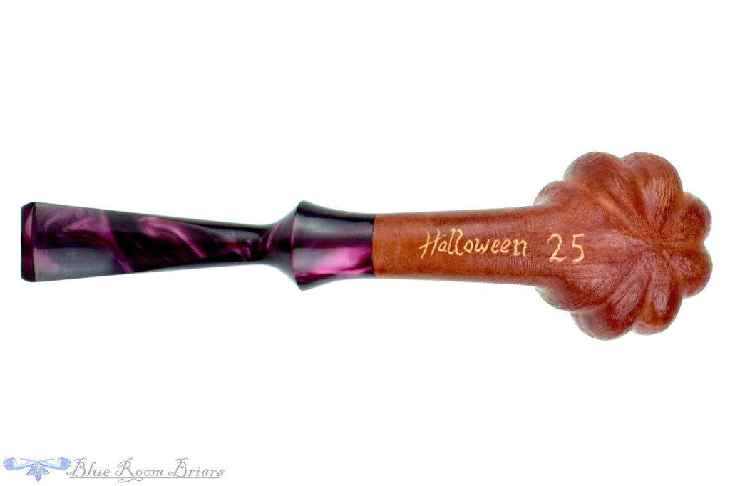 Blue Room Briars Pipe 2025 Halloween Bent Carved Glow in the Dark Jack-O'-Lantern