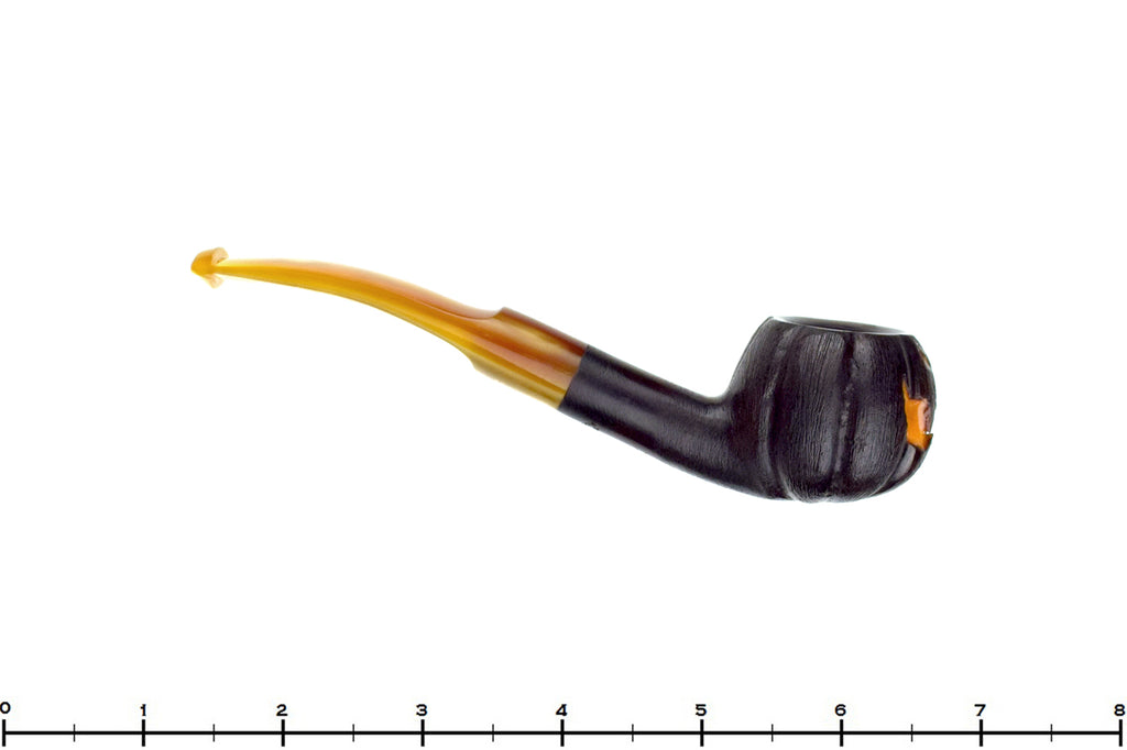 Blue Room Briars is proud to present this Blue Room Briars Pipe 2025 Halloween Bent Carved Glow in the Dark Jack-O'-Lantern