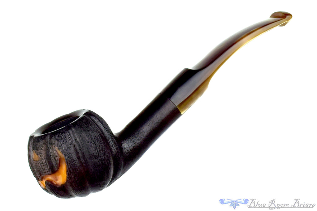 Blue Room Briars Pipe 2025 Halloween Bent Carved Glow in the Dark Jack-O'-Lantern