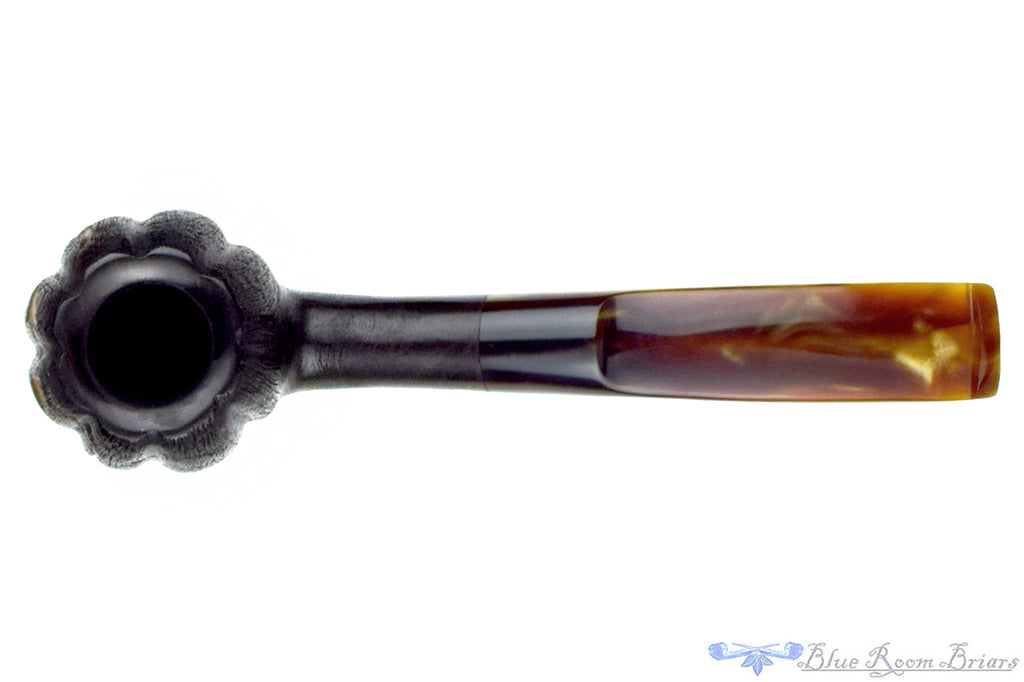 Blue Room Briars is proud to present this Blue Room Briars Pipe 2025 Halloween Bent Carved Glow in the Dark Jack-O'-Lantern