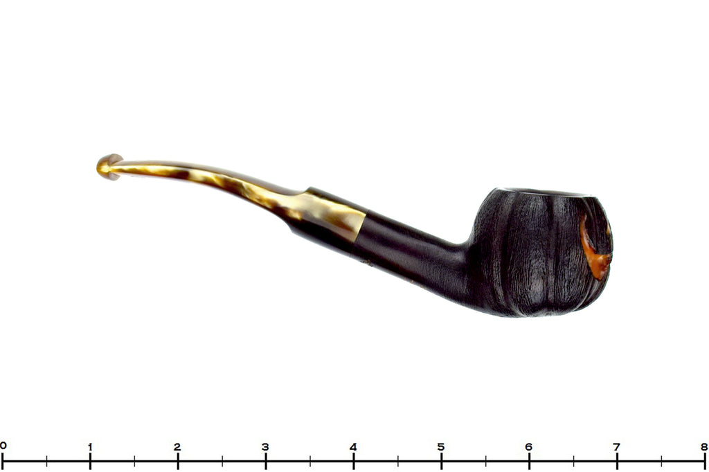 Blue Room Briars is proud to present this Blue Room Briars Pipe 2025 Halloween Bent Carved Glow in the Dark Jack-O'-Lantern