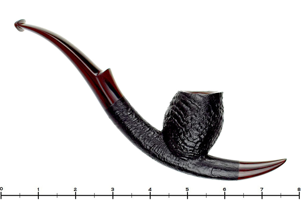 Blue Room Briars is proud to present this Jesse Jones 2025 Halloween Pipe Large Bent Sandblast Cavalier with Brindle