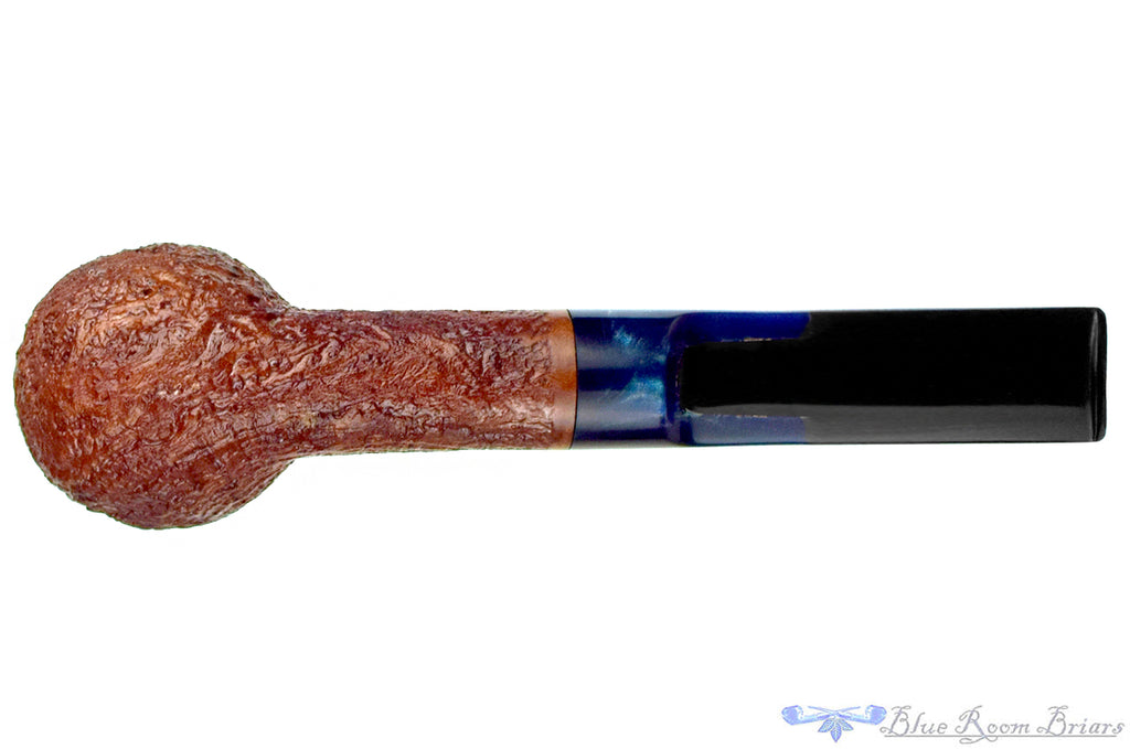 Blue Room Briar is proud to present this American Handmade Sandblast Apple with Acrylic/Ebonite Split Stem Estate Pipe
