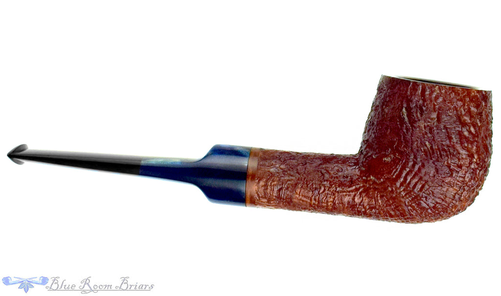 Blue Room Briar is proud to present this American Handmade Sandblast Apple with Acrylic/Ebonite Split Stem Estate Pipe