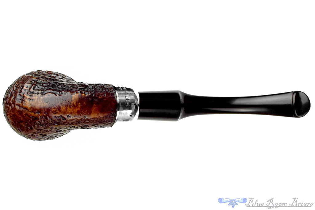 Peterson System Premier 307 Sandblasted Bent Billiard with Silver and P-Lip Estate Pipe