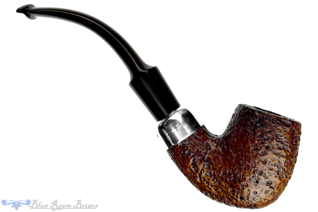 Peterson System Premier 307 Sandblasted Bent Billiard with Silver and P-Lip Estate Pipe