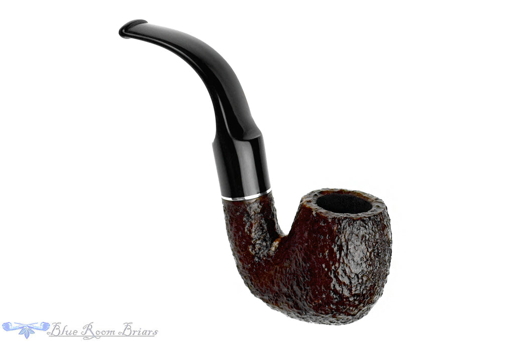 Blue Room Briars is proud to present this Rossi Sera (Savinelli) Bent Rusticated Billiard (6mm Filter) with Nickel UNSMOKED Estate Pipe