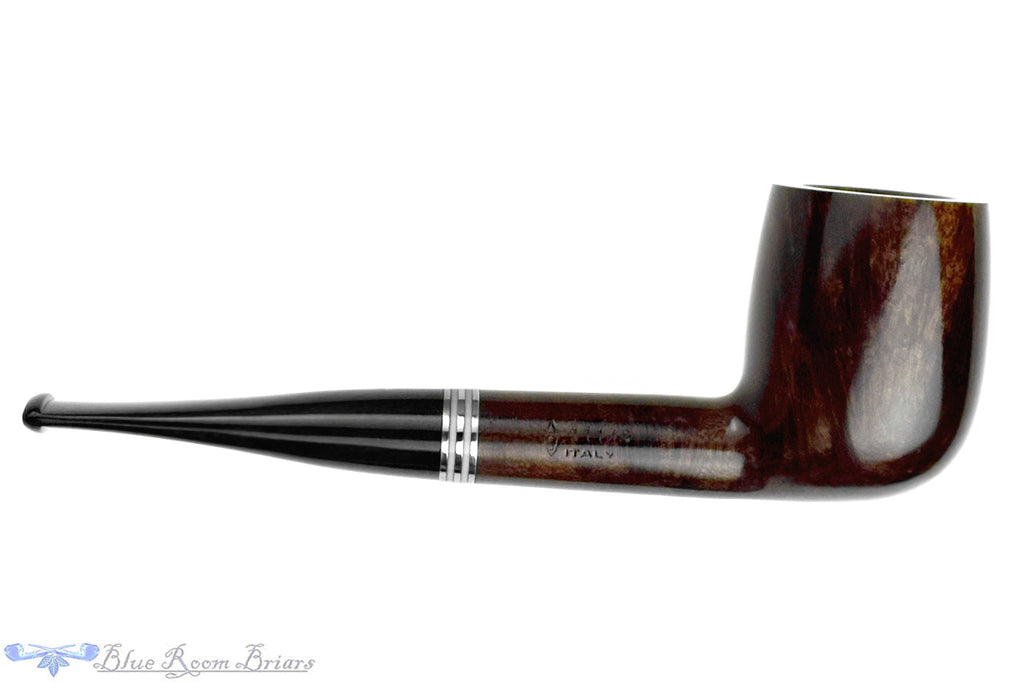 Blue Room Briars is proud to present this Savinelli Bianca 111 KS Billiard (6mm Filter) with Nickel and Acrylic Estate Pipe