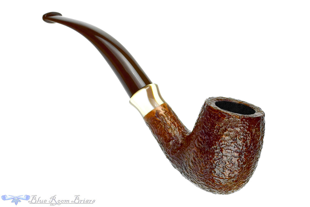 Blue Room Briars is proud to present this Savinelli Caramella 606 Bent Rusticated Billiard (6mm Filter) with Acrylic UNSMOKED Estate Pipe