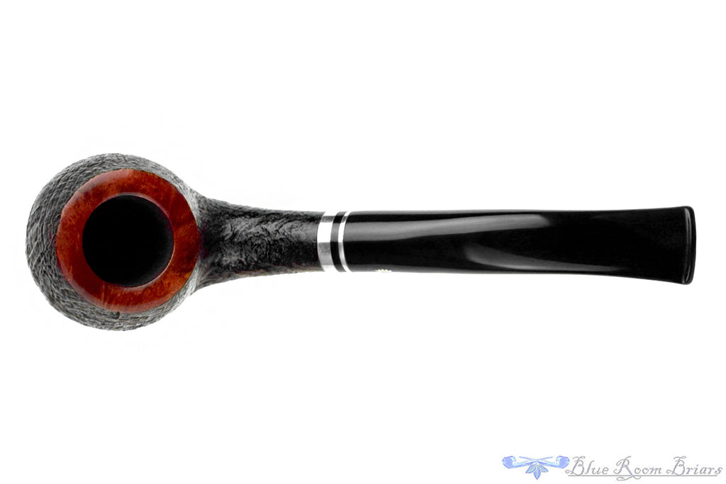 Blue Room Briars is proud to present this Stanwell Trio 83 Bent Sandblast Billiard with Nickel UNSMOKED Estate Pipe