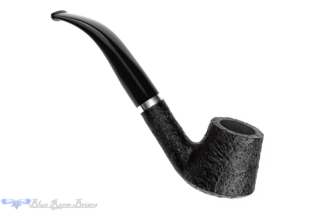 Blue Room Briars is proud to present this Brigham 84 Bent Sandblast Volcano (Rock Maple Filter) with Nickel UNSMOKED Estate Pipe