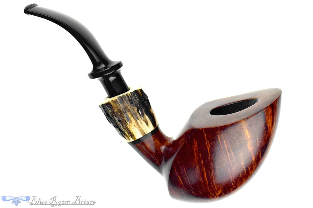 Blue Room Briar is proud to present this Leo Bogart Bent Elephant's Foot with Antler UNSMOKED Estate Pipe