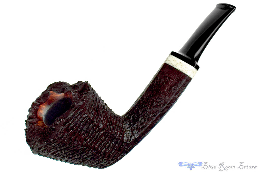 Blue Room Briars is proud to present this Dirk Heinemann Pipe Bent Ring Blast Panel Dublin with Ox Bone and Plateau