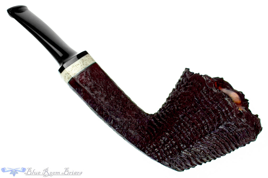 Blue Room Briars is proud to present this Dirk Heinemann Pipe Bent Ring Blast Panel Dublin with Ox Bone and Plateau