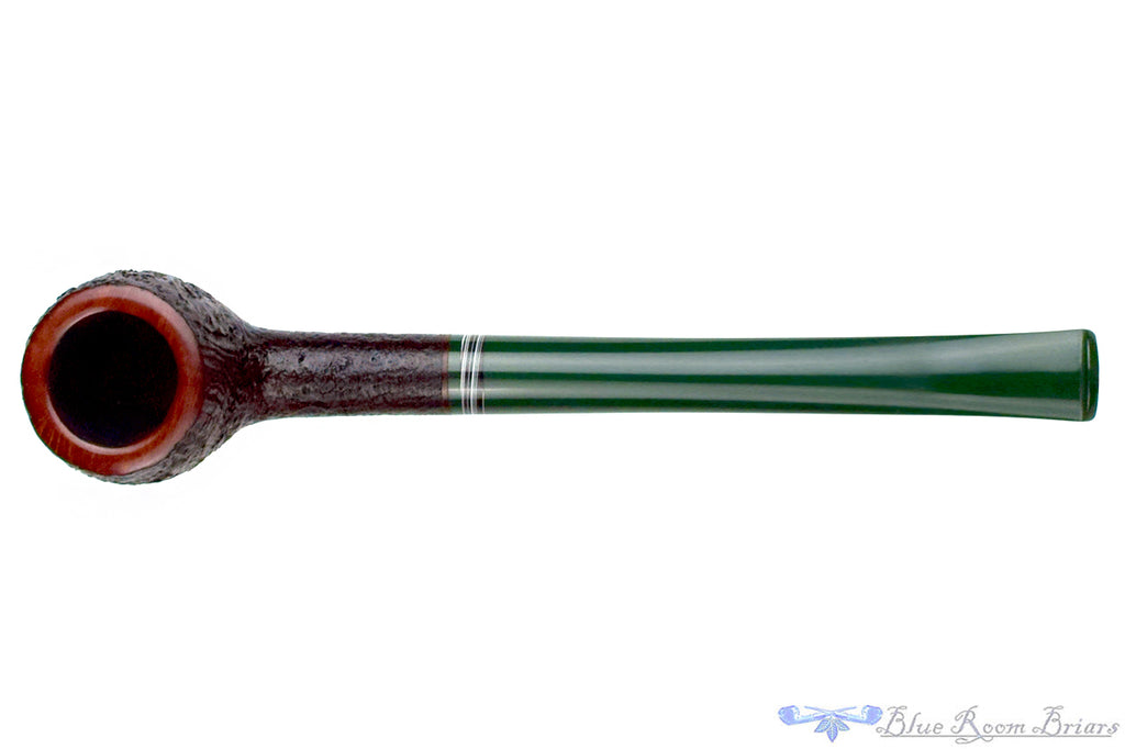 Blue Room Briars is proud to present this Reid Robertson Pipe 065 Sandblast Straight Prince with Fordite