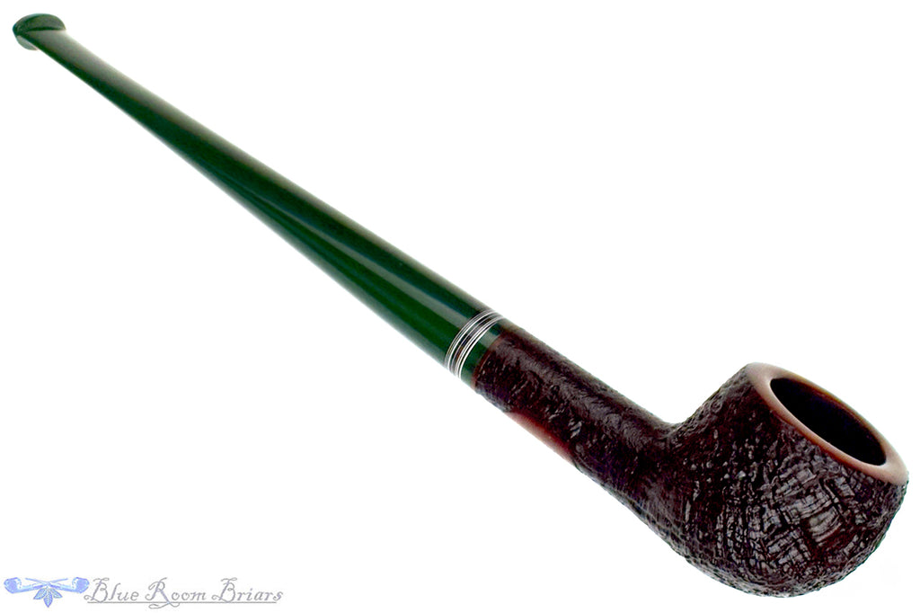 Blue Room Briars is proud to present this Reid Robertson Pipe 065 Sandblast Straight Prince with Fordite