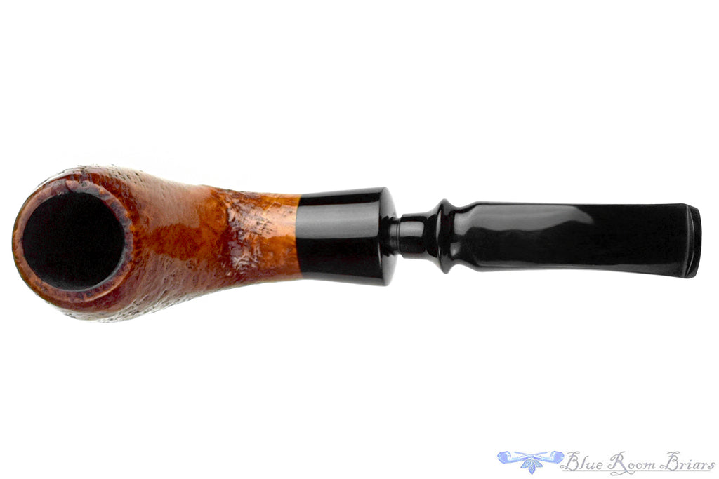 Blue Room Briars is proud to present this Brebbia Special Bent Partial Sandblast Egg with Acrylic Ferrule Estate Pipe