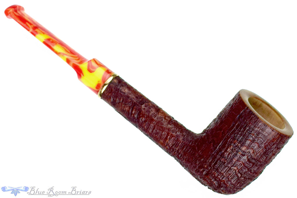 Blue Room Briars is proud to present this Doug Finlay Pipe 2537 Sandblast Billiard with Brass
