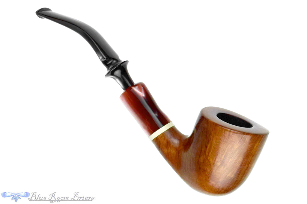 Blue Room Briars is proud to present this Edward's Handmade Large Bent Dublin with Acrylic Ferrule Estate Pipe