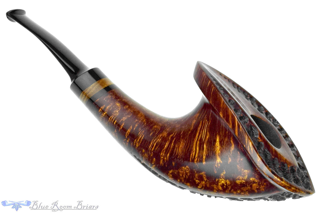 Blue Room Briars is proud to present this C. Kent Joyce Pipe Live Edge Horn with Bodark and Plateau