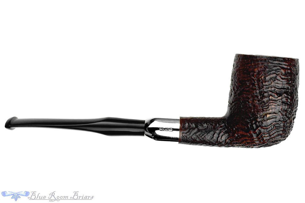 Blue Room Briars is proud to present this Savinelli Punto Oro 111 KS Sandblast Billiard Sitter with Silver Estate Pipe