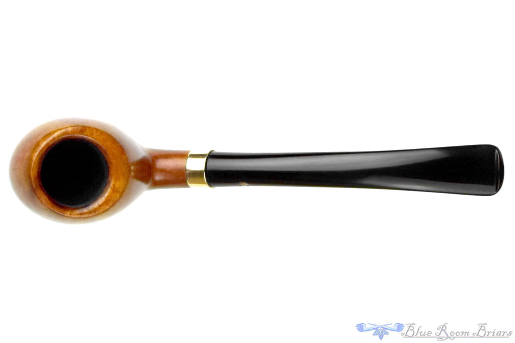 Blue Room Briars is proud to present this Andrew Marks Handmade Bent Acorn (2010 Make) Estate Pipe with Gold Plated Repair Band
