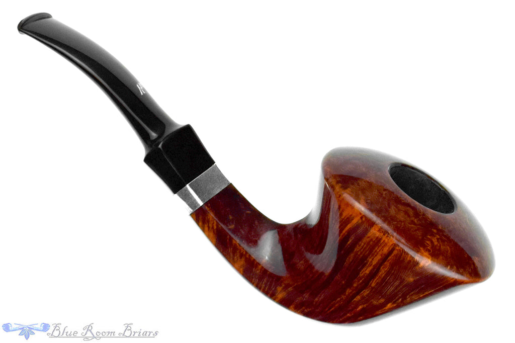 Nørding 16 Bent Fan Dublin with Paneled Diamond Shank and Silver Estate Pipe