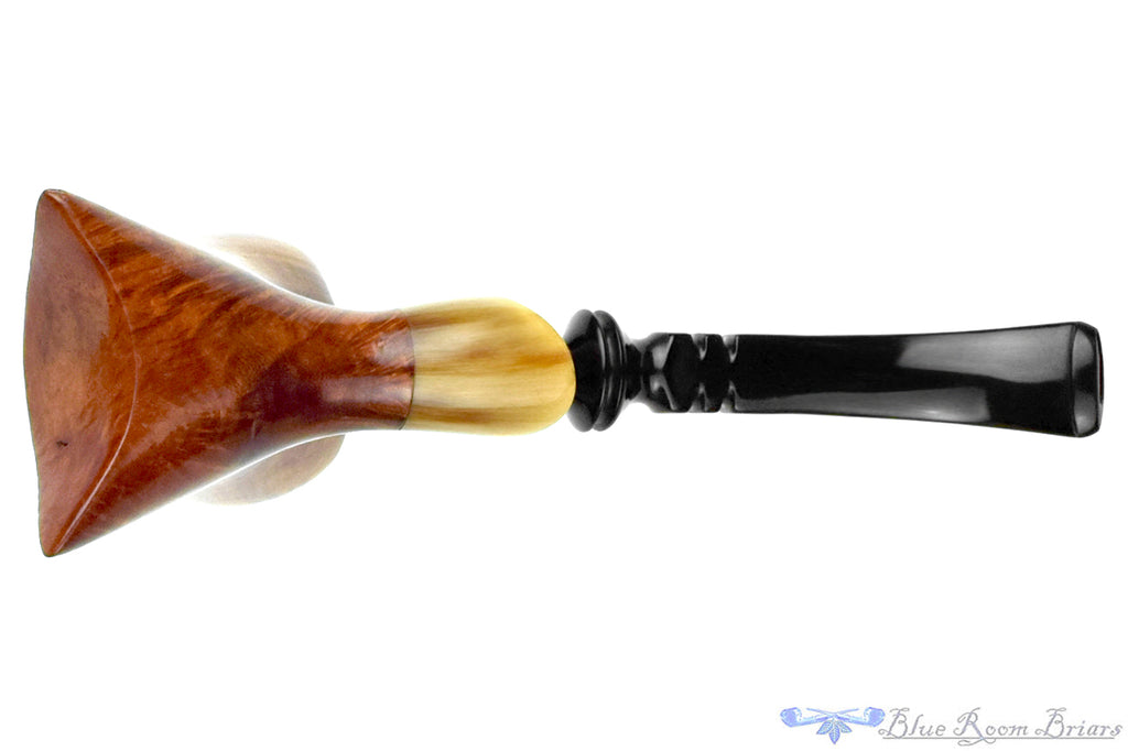 Cellini Original Bent Freehand with Plateau and Horn Ferrule Estate Pipe