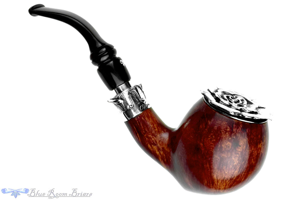 Blue Room Briars is proud to present this Luigi Viprati Limited Edition Salvador Dali (2007 Make) Bent Apple UNSMOKED with Silver and Rose Bowl Cap Estate Pipe