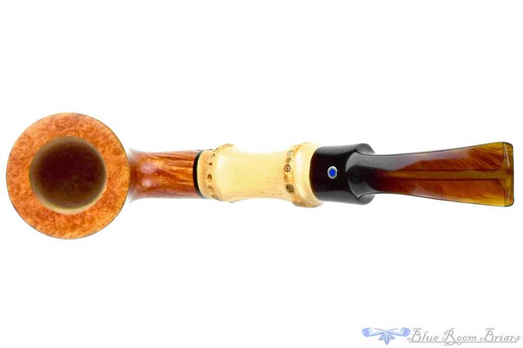 Blue Room Briars is proud to present this Ardor Mercuric (2009 Make) Bent Cherrywood Sitter with Bamboo and Acrylic UNSMOKED Estate Pipe