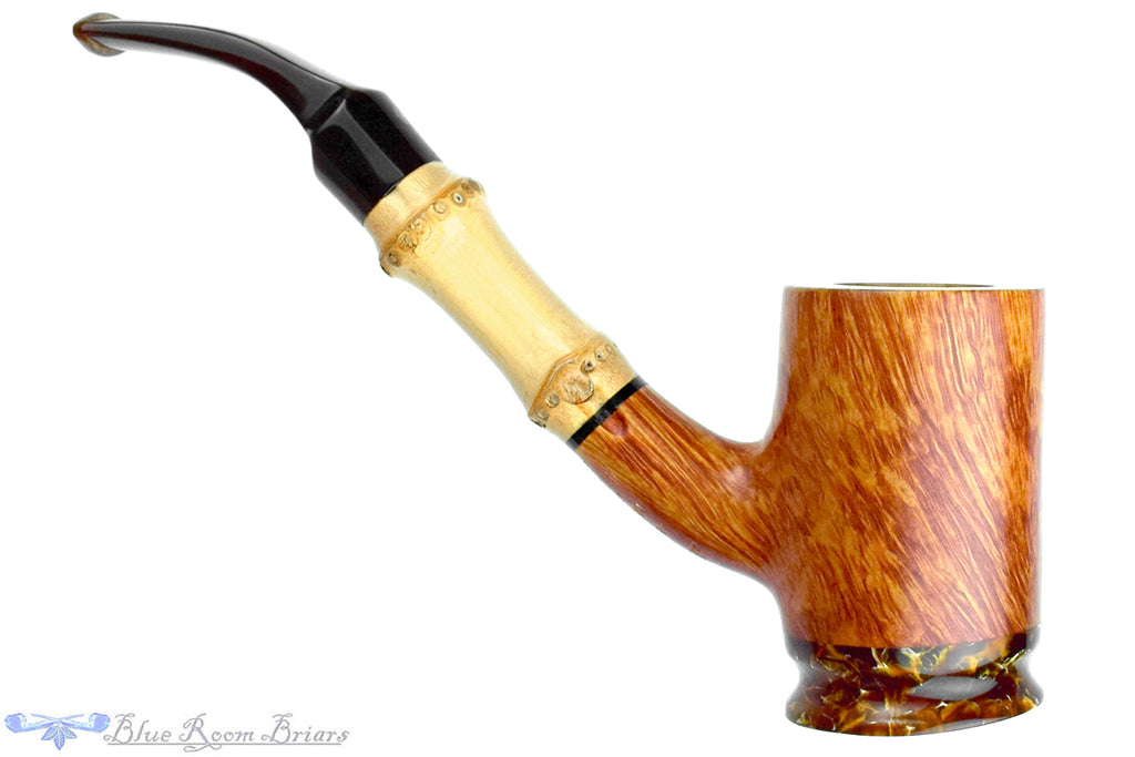 Blue Room Briars is proud to present this Ardor Mercuric (2009 Make) Bent Cherrywood Sitter with Bamboo and Acrylic UNSMOKED Estate Pipe