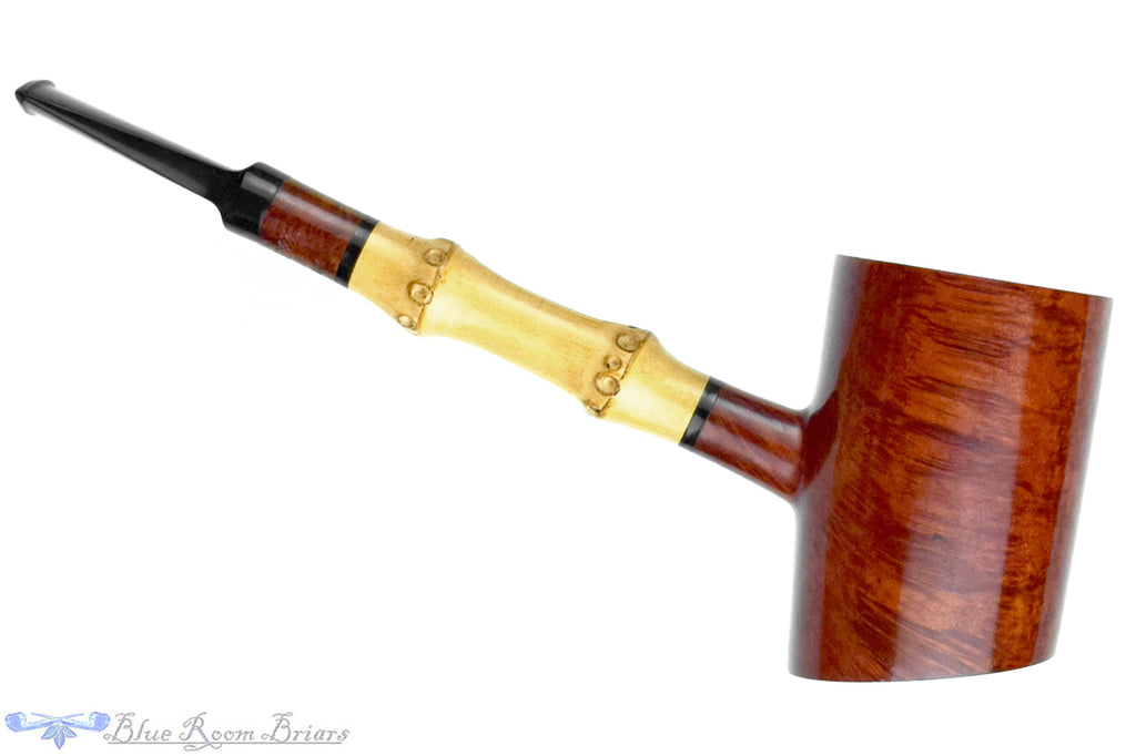 Bjarne Nielsen Handmade Bent Cherrywood Poker Sitter with Bamboo UNSMOKED Estate Pipe