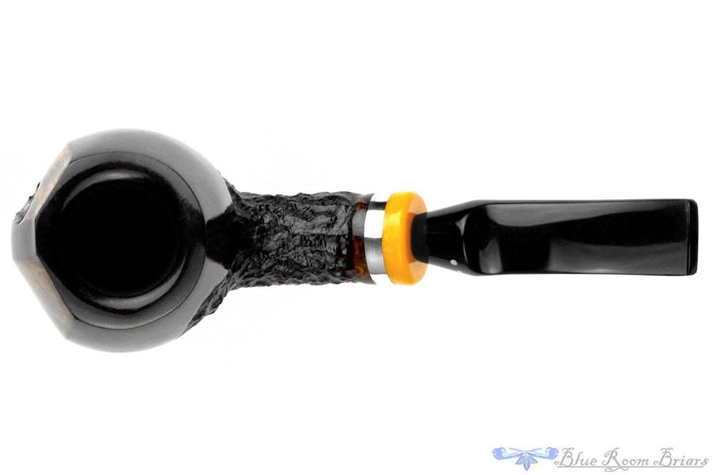 Blue Room Briars is proud to present this Poul Winslow Flamenco Limited Edition 07 Partial Carved Bent Brandy with Silver and Acrylic Estate Pipe