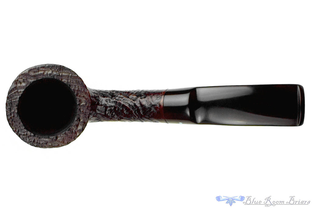 Blue Room Briars is proud to present this Sasieni 4-Dot Ruff Root Dark 2 Bent Sandblast Dublin Estate Pipe