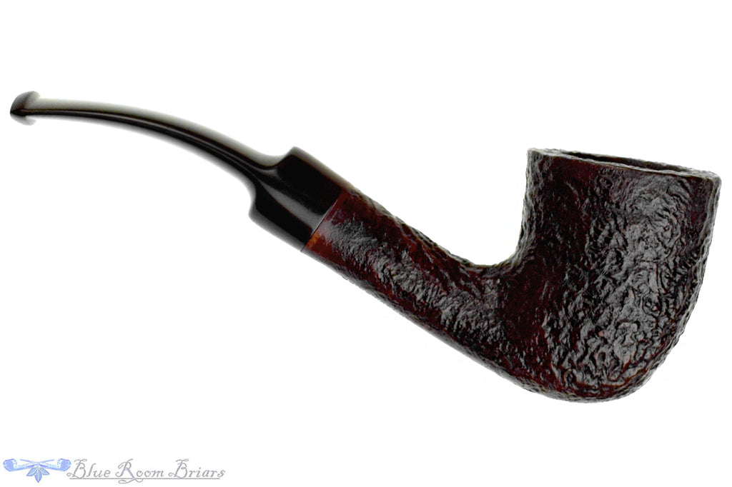 Blue Room Briars is proud to present this Sasieni 4-Dot Ruff Root Dark 2 Bent Sandblast Dublin Estate Pipe