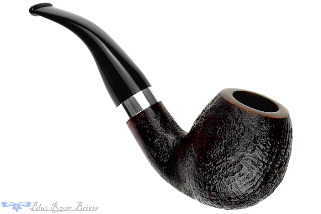 Blue Room Briars is proud to present this Stanwell Danish Design Sterling 185 Bent Sandblast Apple (9mm Filter) with Silver Estate Pipe