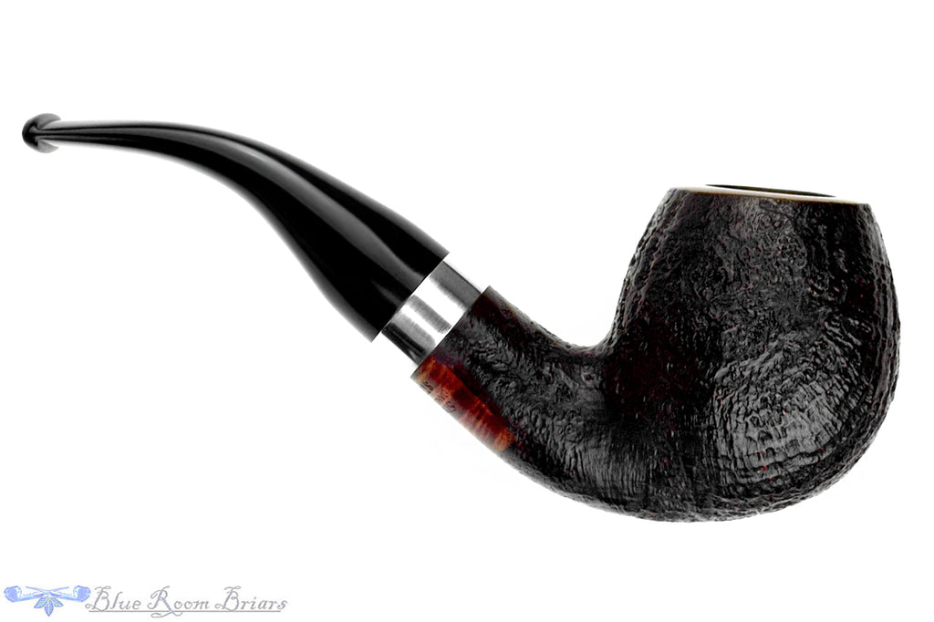 Blue Room Briars is proud to present this Stanwell Danish Design Sterling 185 Bent Sandblast Apple (9mm Filter) with Silver Estate Pipe