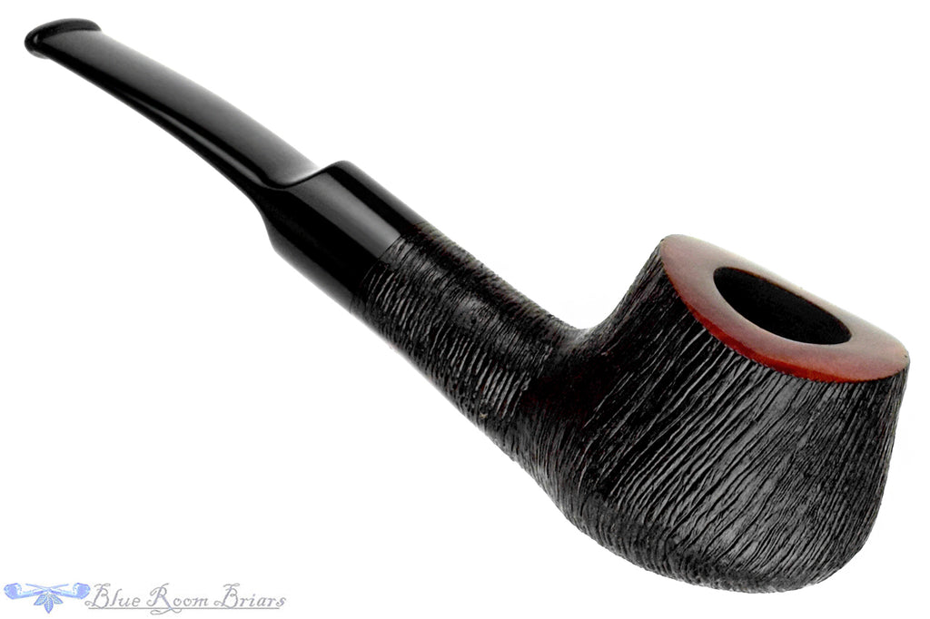Blue Room Briars is proud to present this Stanwell Danish Design Brushed Carved Bent Cauldron (9mm Filter) Estate Pipe