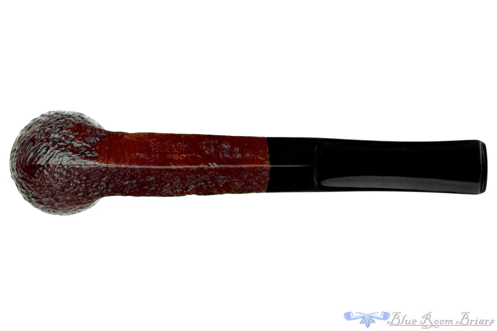Blue Room Briars is proud to present this Sasieni Four Dot Ruff-Root Perth Sandblast Billiard with Diamond Shank Estate Pipe
