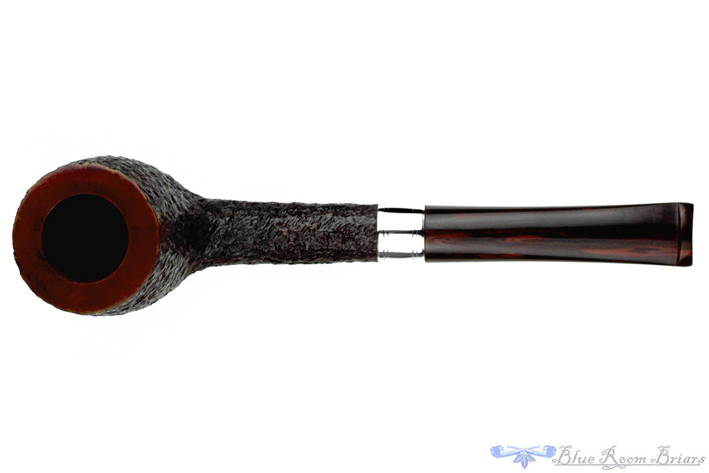 Blue Room Briars is proud to present this Ferndown Bark ** Handmade Rusticated Billiard with Silver Estate Pipe