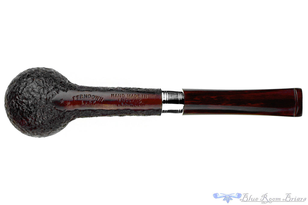 Blue Room Briars is proud to present this Ferndown Bark ** Handmade Rusticated Billiard with Silver Estate Pipe