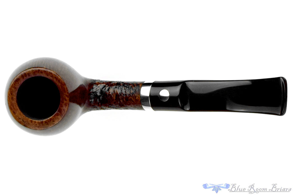 Blue Room Briars is proud to present this Mastro De Paja (1981 Make) Partial Sandblast Bent Apple with Nickel Estate Pipe