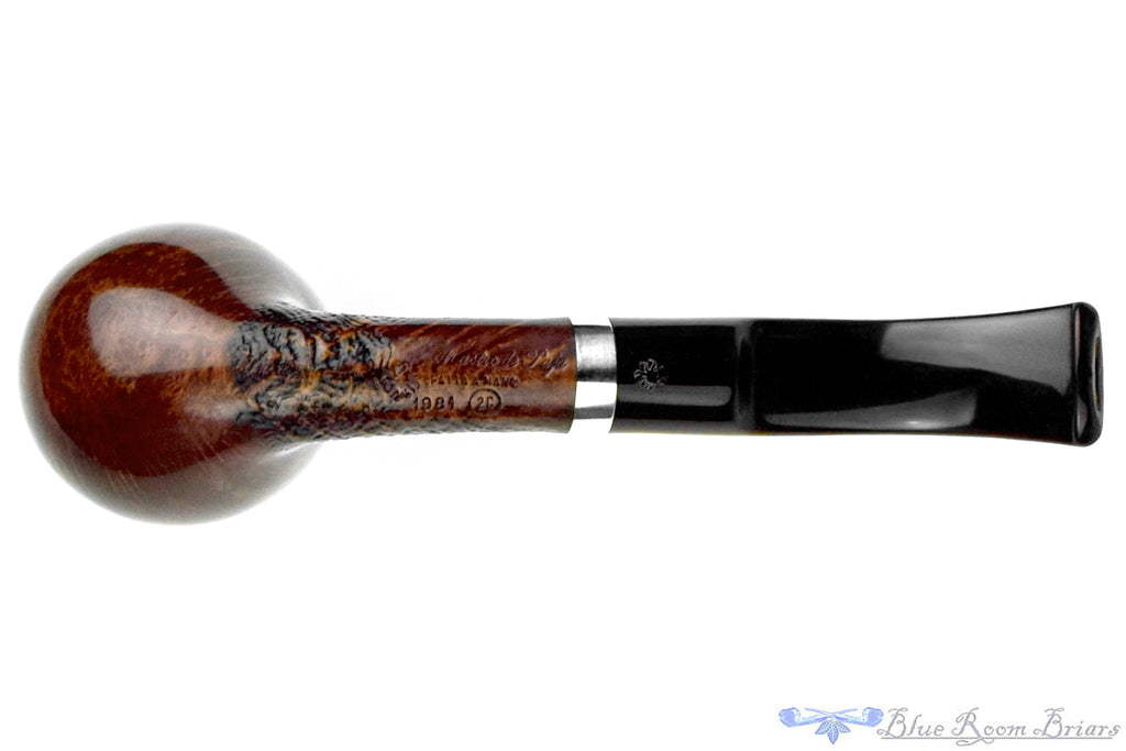Blue Room Briars is proud to present this Mastro De Paja (1981 Make) Partial Sandblast Bent Apple with Nickel Estate Pipe