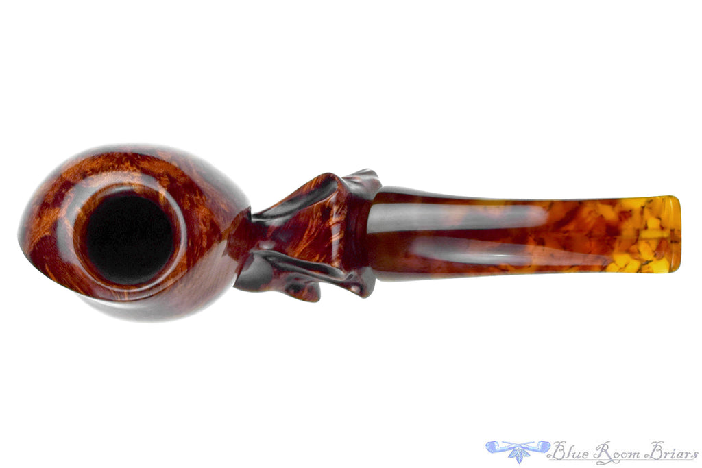 Manuel Shaabi C1 Bent Carved Blowfish with Tortoise Shell Estate Pipe